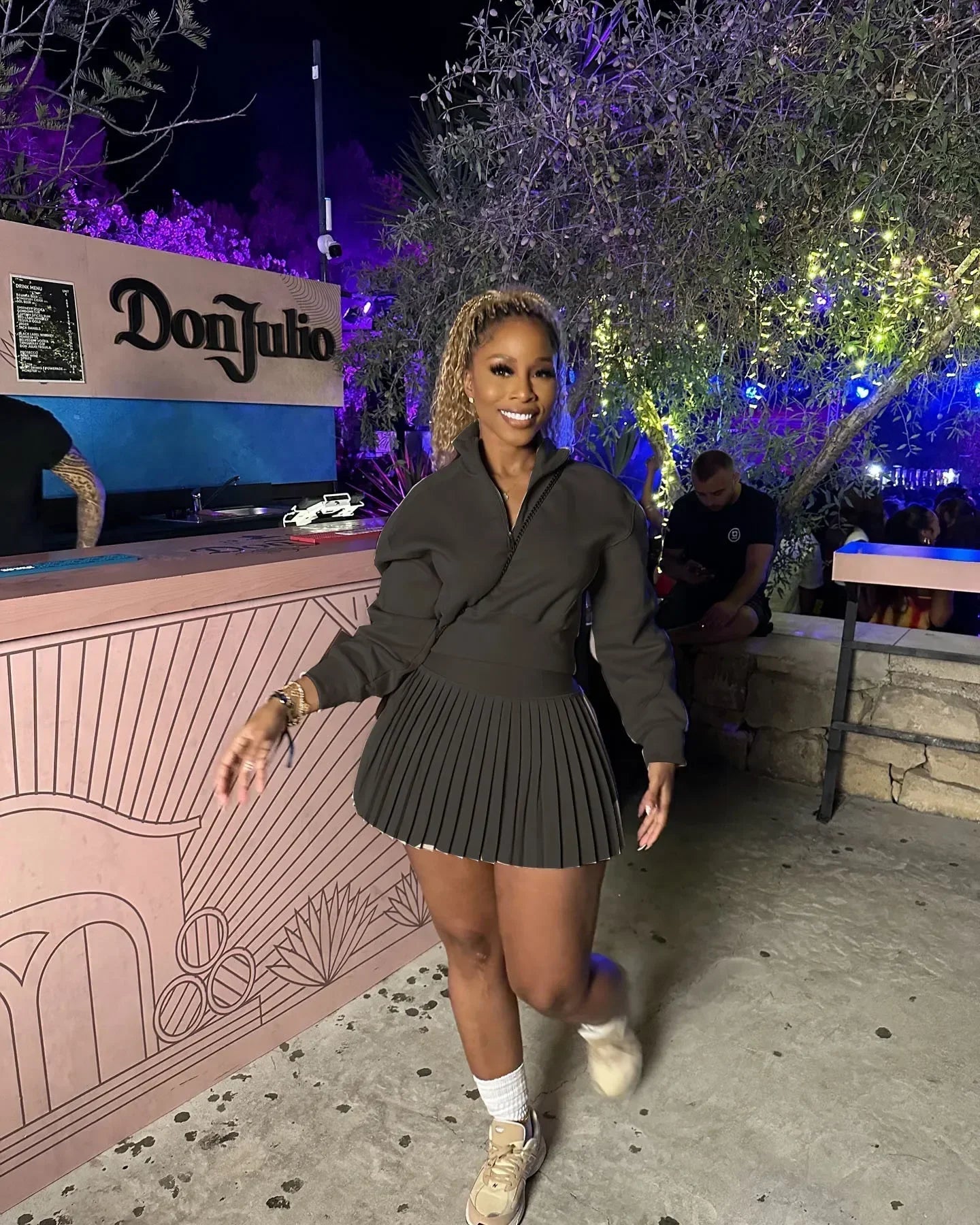 Fashion Sport Women's Set Pleated Mini Skirt and Long Sleeve Sweatshirt Top 2024 Street Two 2 Piece Dress Sets Outfits