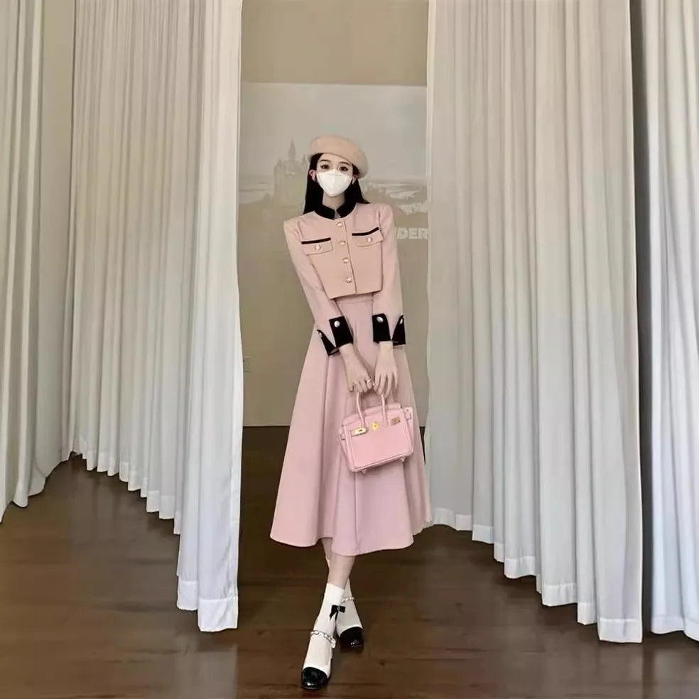 2024 French Fragrant Coat Half body Skirt Spring and Autumn Commuting Style Fashion Two piece Set Women's Wear