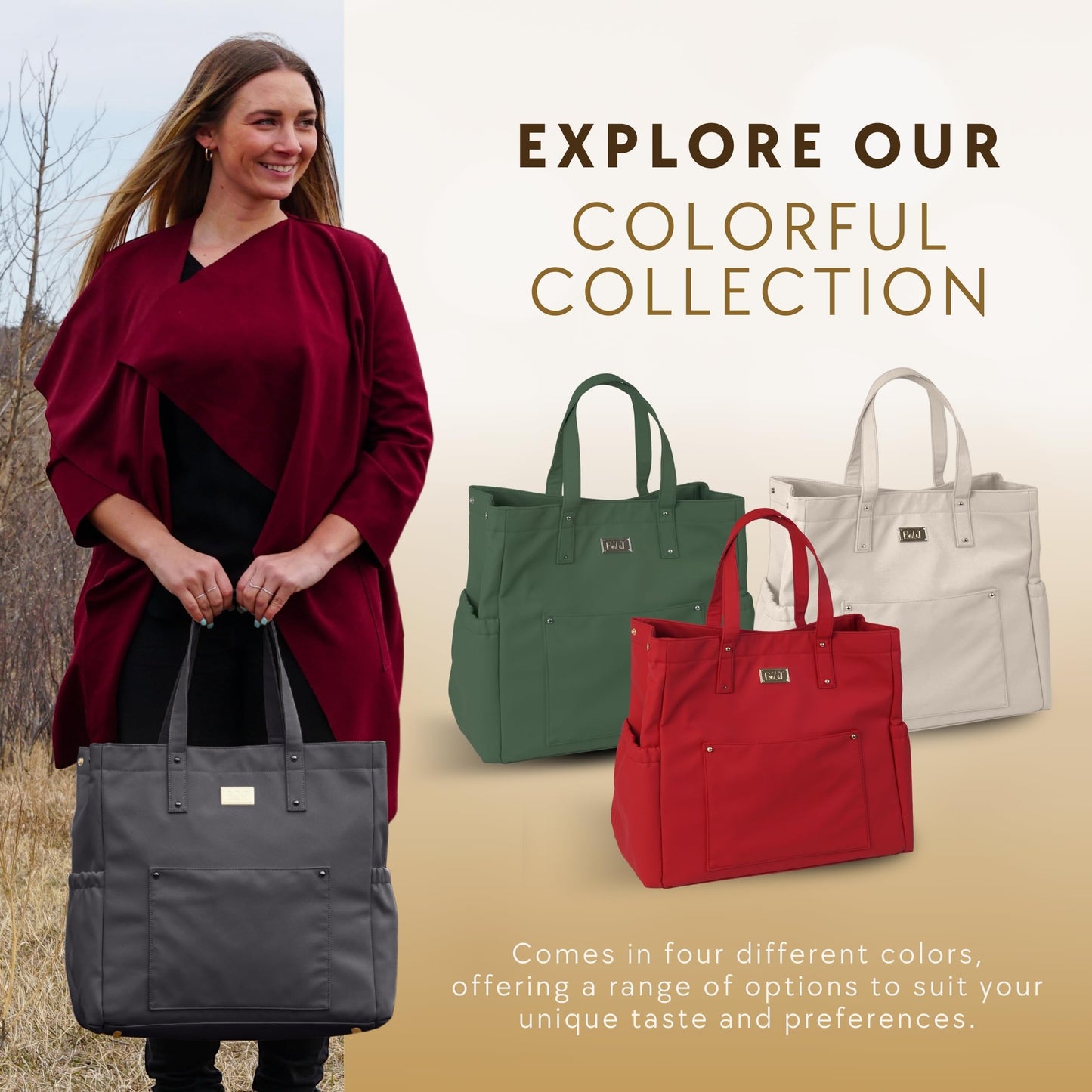 Large Premium Lightweight Spacious Women's Tote| Shoulder Bag| Handbag | Multifunctional| Durable| Sophisticated (Red)