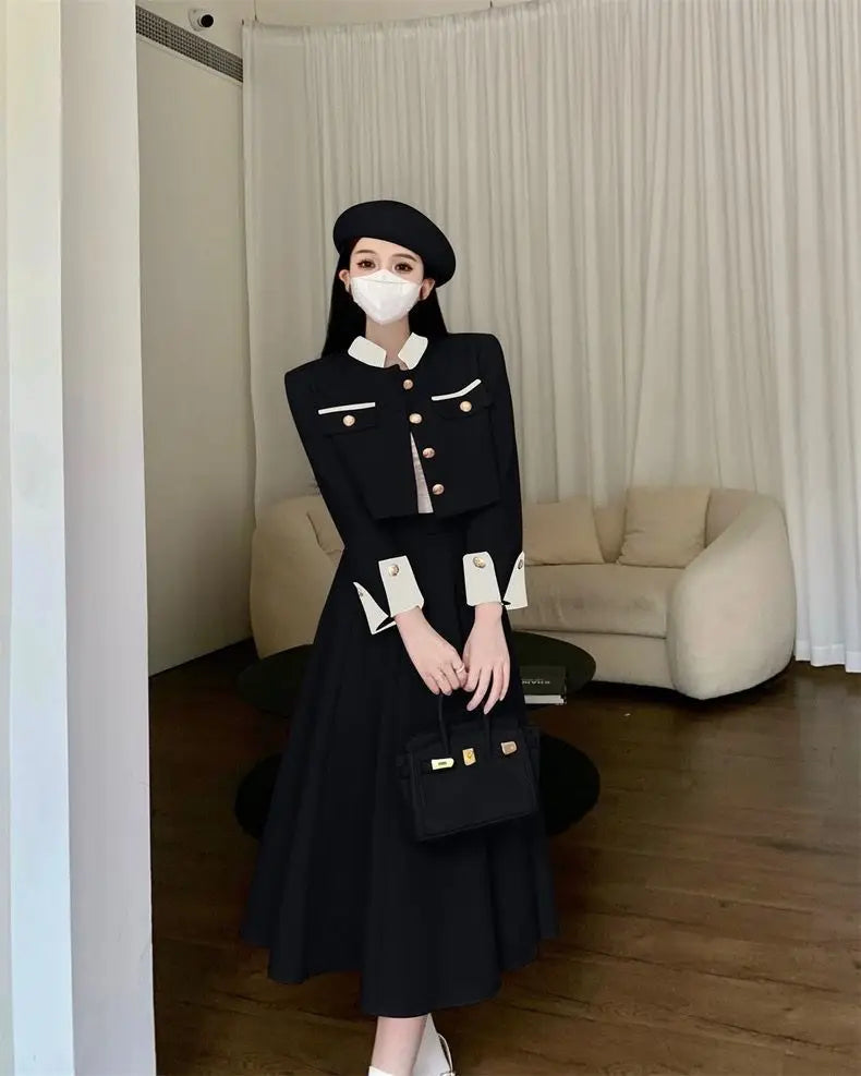 2024 French Fragrant Coat Half body Skirt Spring and Autumn Commuting Style Fashion Two piece Set Women's Wear