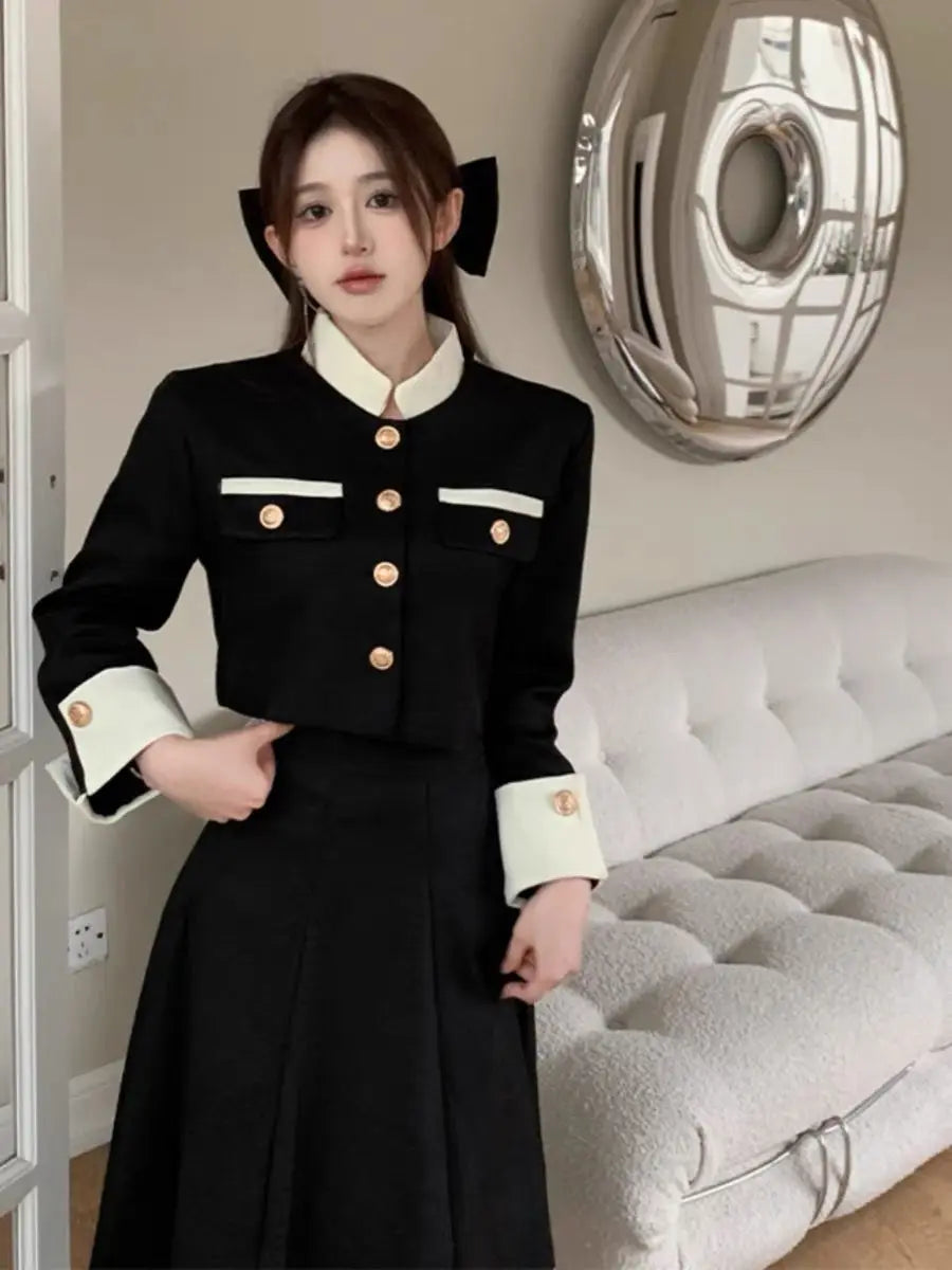 2024 French Fragrant Coat Half body Skirt Spring and Autumn Commuting Style Fashion Two piece Set Women's Wear