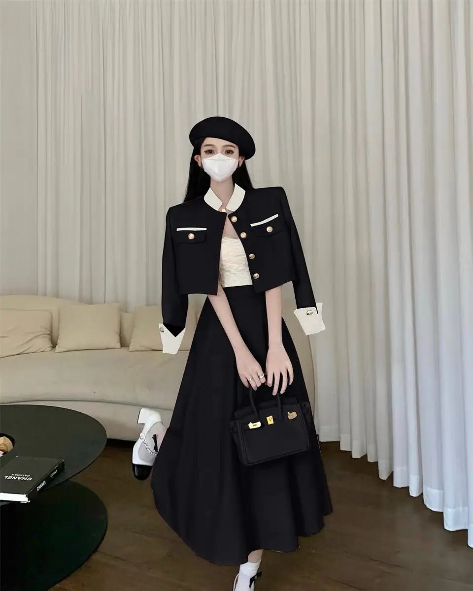 2024 French Fragrant Coat Half body Skirt Spring and Autumn Commuting Style Fashion Two piece Set Women's Wear