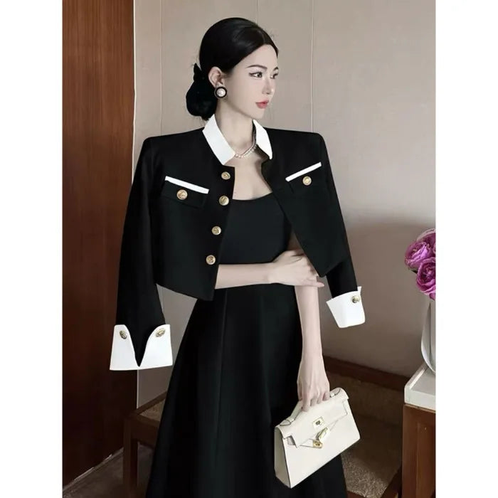 2024 French Fragrant Coat Half body Skirt Spring and Autumn Commuting Style Fashion Two piece Set Women's Wear