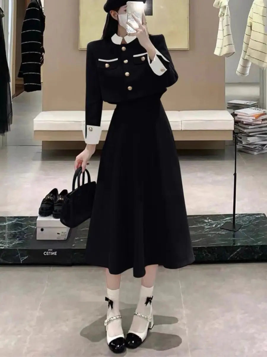 2024 French Fragrant Coat Half body Skirt Spring and Autumn Commuting Style Fashion Two piece Set Women's Wear